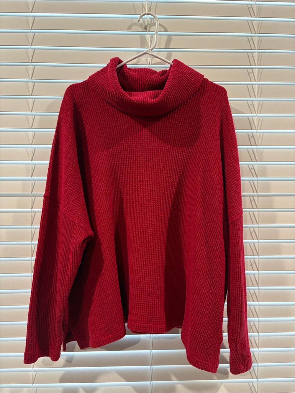 Old Navy Red Turtleneck Waffle Knit Women's Sweater